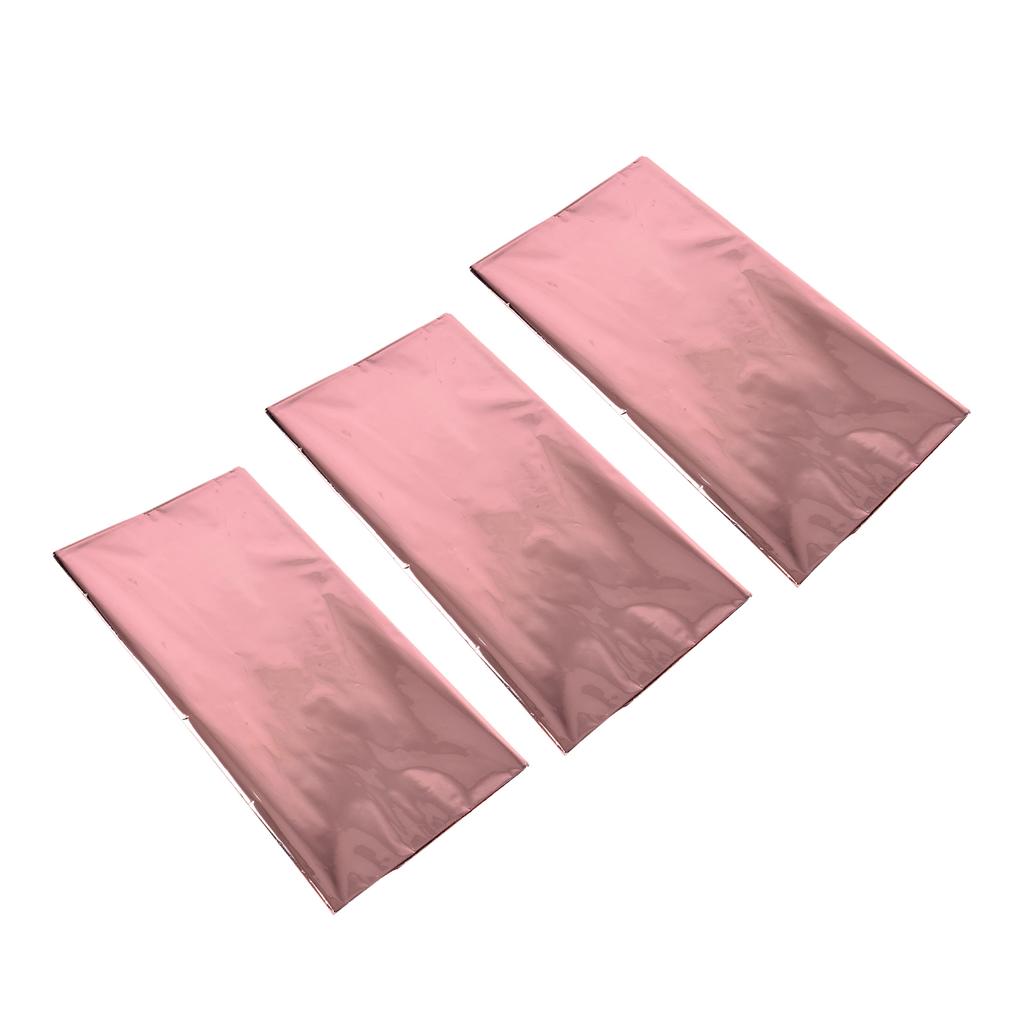 3Pcs Decorative Tablecloths Aluminum Foil Shiny Tablecover Table Decoration AccessoriesRose Gold