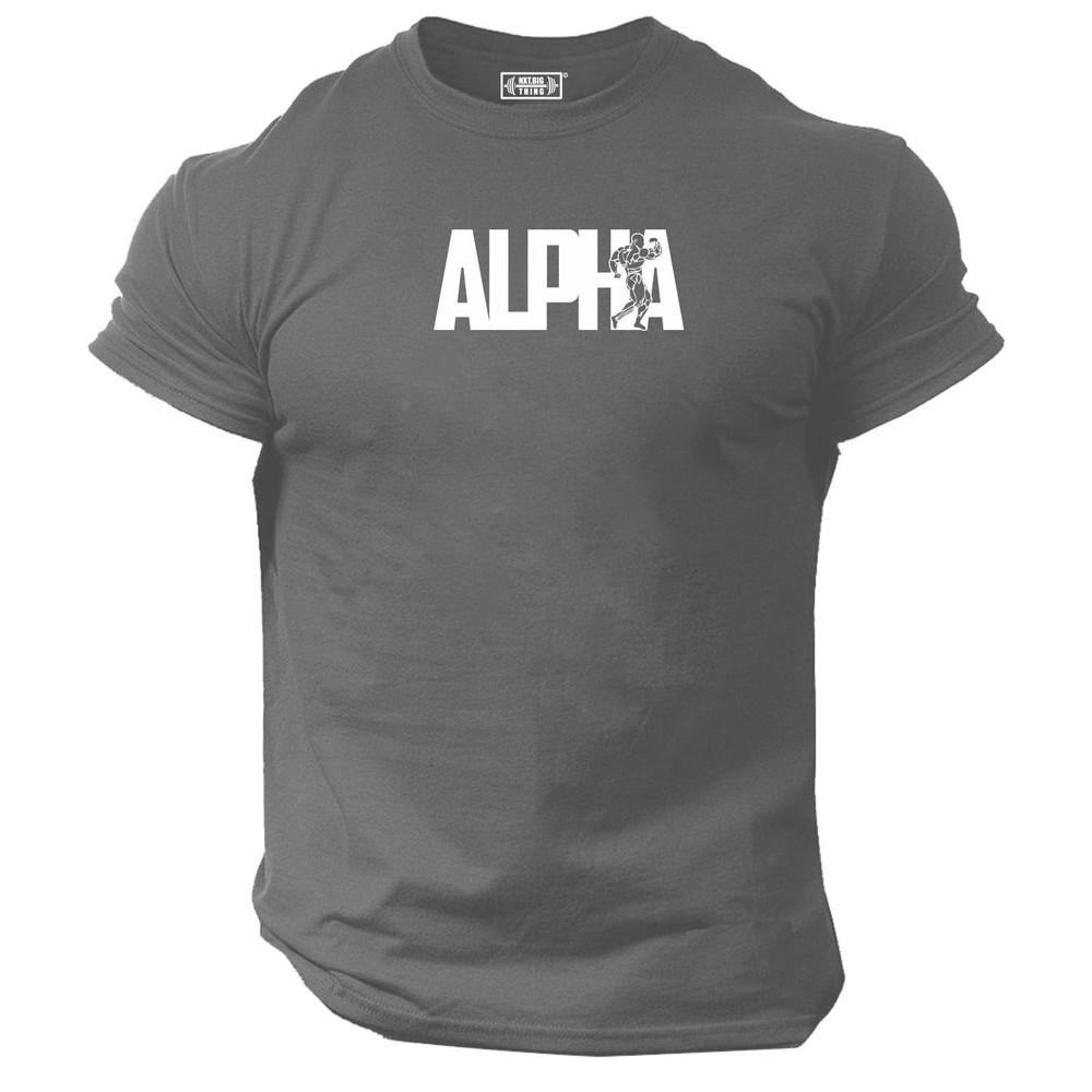 Alpha T-shirt Abbigliamento Palestra Bodybuilding Allenamento Workout Esercizio Muscoli Top
