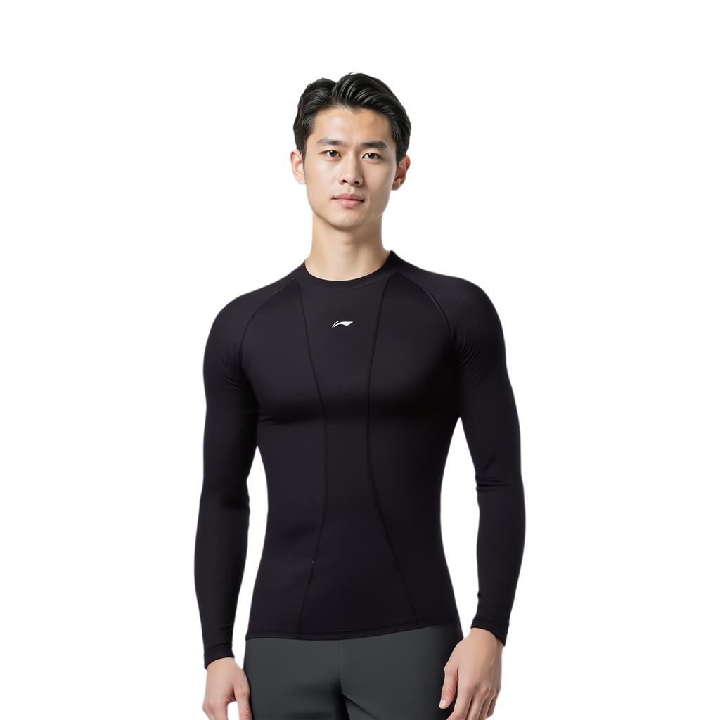 Li Ning Warm Long Sleeve Outdoor Sports Mountain Road Cycling Suit Unisex Cycling Wear Black LCUY091-1