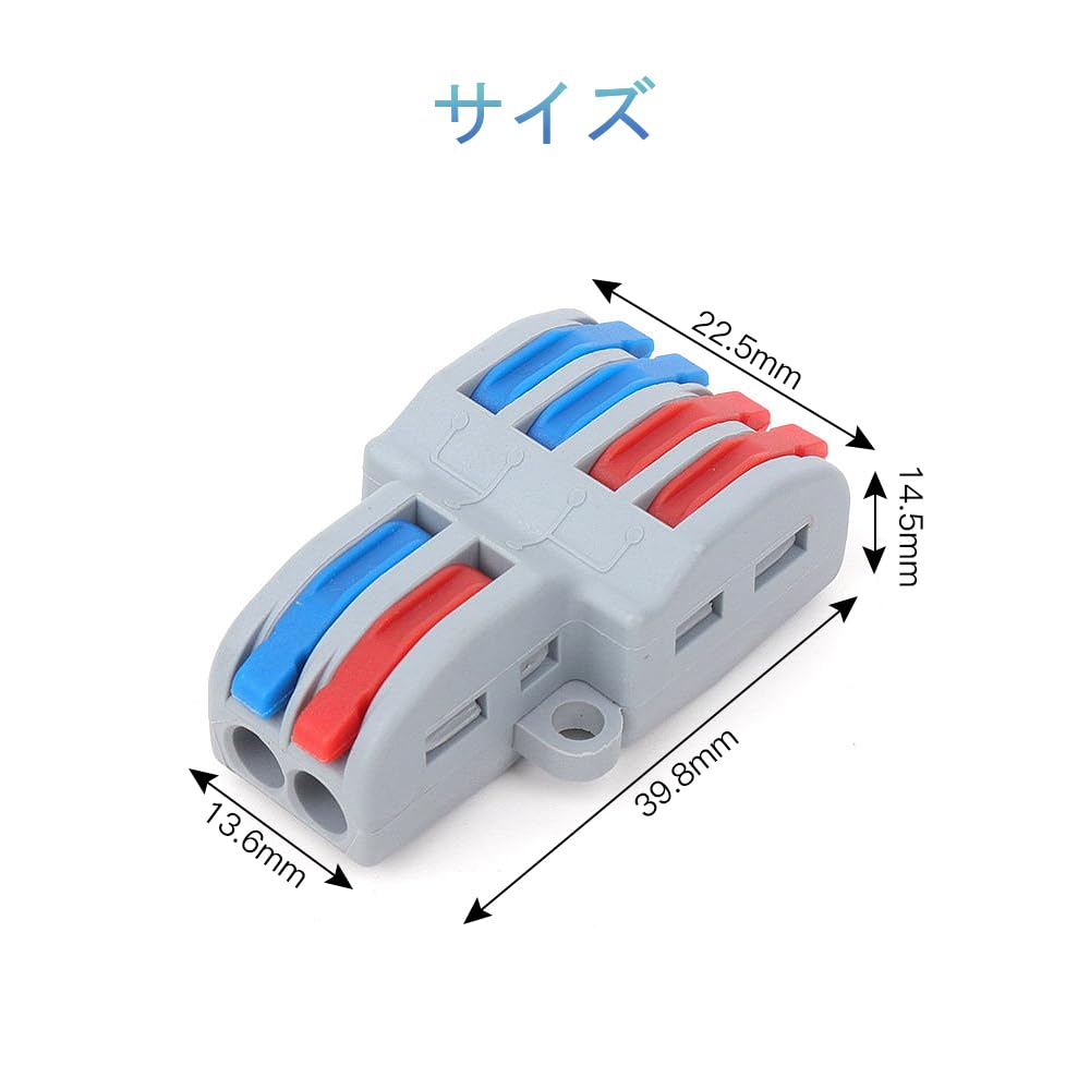 LIANHATA One Touch Connector, Set of 10, 2 Inputs, 4