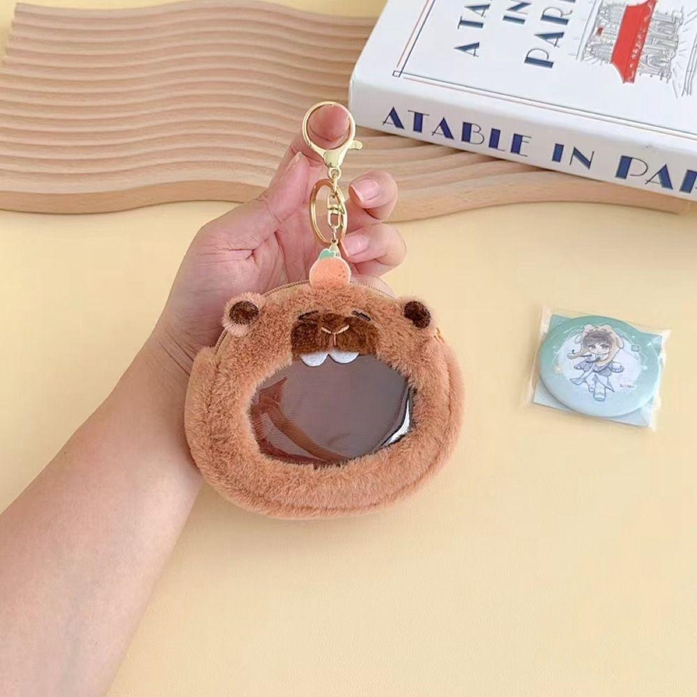 

Мягкий кошелек Capybara Zero из полипропиленового хлопка, плюшевая кукла, сумка для хранения, брелок с рисунком, ежедневно randomly color one