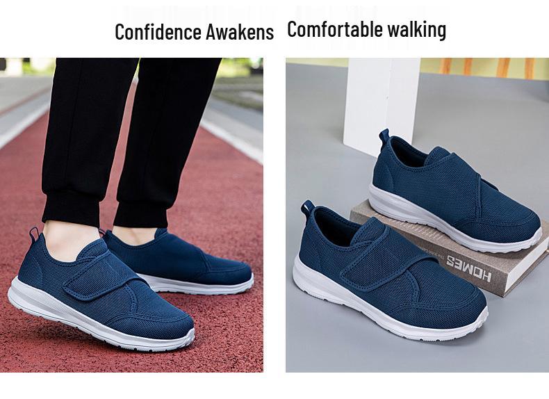 Unisex Breathable Mesh Velcro Walking Shoes - Lightweight, Wide Fit Casual Sneakers for Summer Sports