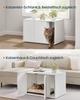 SONGMICS HOME Superfast Toolless Assembly, Cat Litter Box Enclosure, Cat House, for Large Cats, Push-to-Open Doors, Display Side Table, Coffee Table