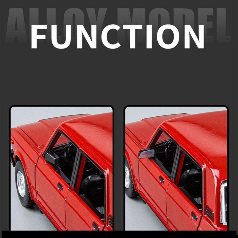 1/24 LADA 2105 Limousine Legierungsauto-Modell Diecast Metall Klassisches Fahrzeug Auto-Modell Simulation Ton und Licht Sammlung Kinderspielzeug Geschenk