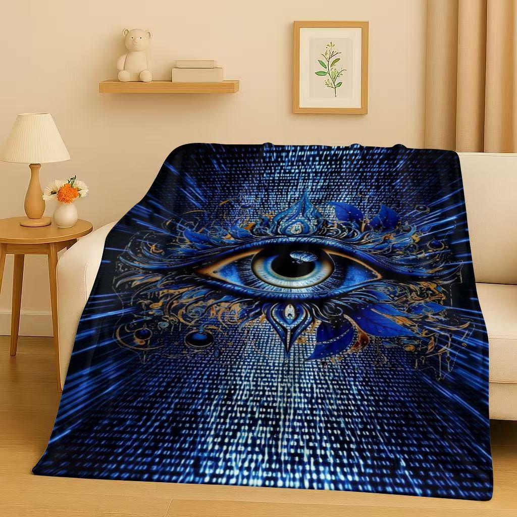 3D Ancient Egypt Pictographic Eye of Horus Flannel Blanket,Ultra Soft Warm Plush Throw for Home Bedroom Bed Sofa Cover Office