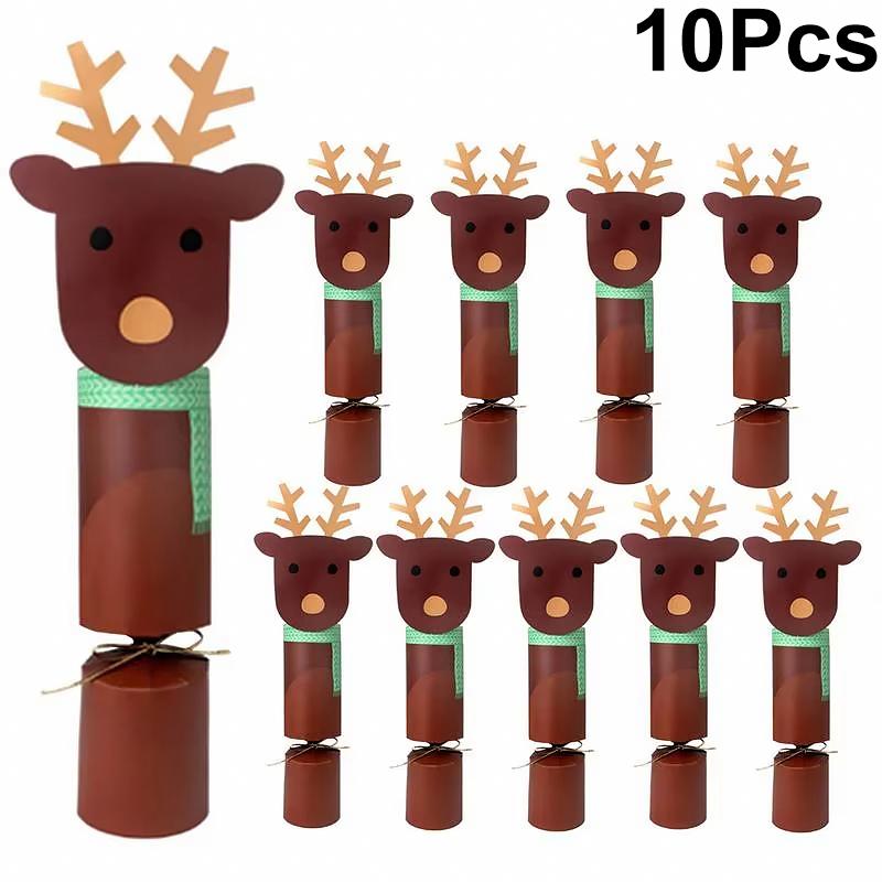 

Рождественские пакеты для конфет Креативные подарочные пакеты в мультяшном стиле Упаковочные пакеты Забавная форма Санта-Клауса Милые 10 шт./набор