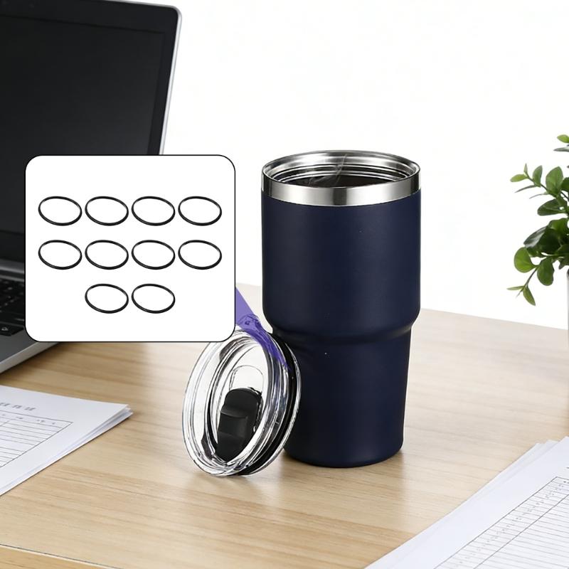 10PCS  Rubber Gasket Inserts For Drinkware Lids Leakproof Sealing Rings Replacement Parts Accessories