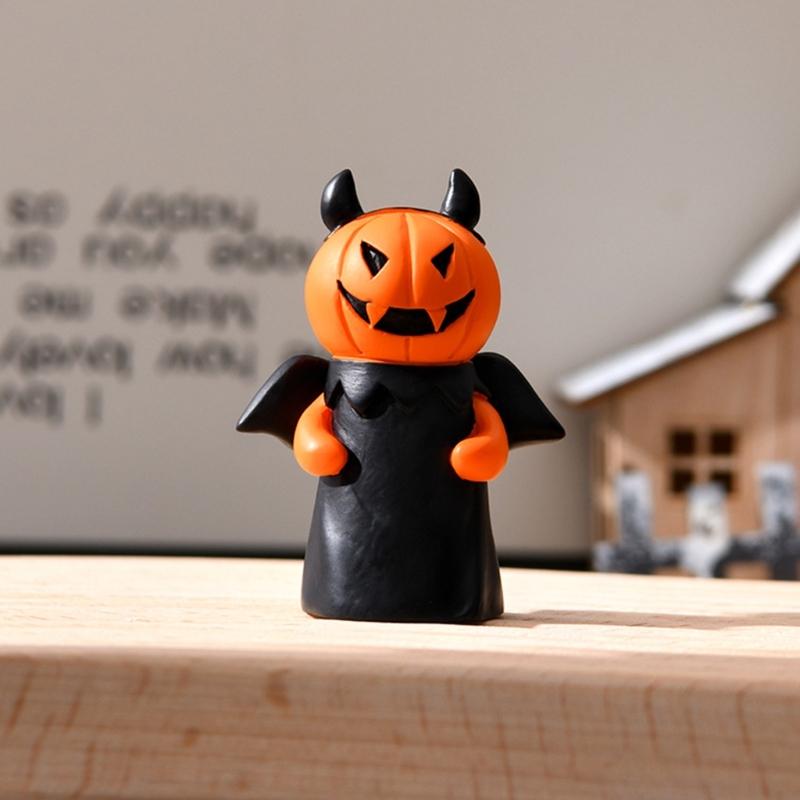 Festives Halloween Resin Pumpkin Figurine Colorful Centerpieces Decoration for Party and Home Display Desktop Accessory