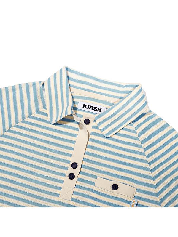 KIRSH Gestreiftes Frottee-Kleid [Himmel]