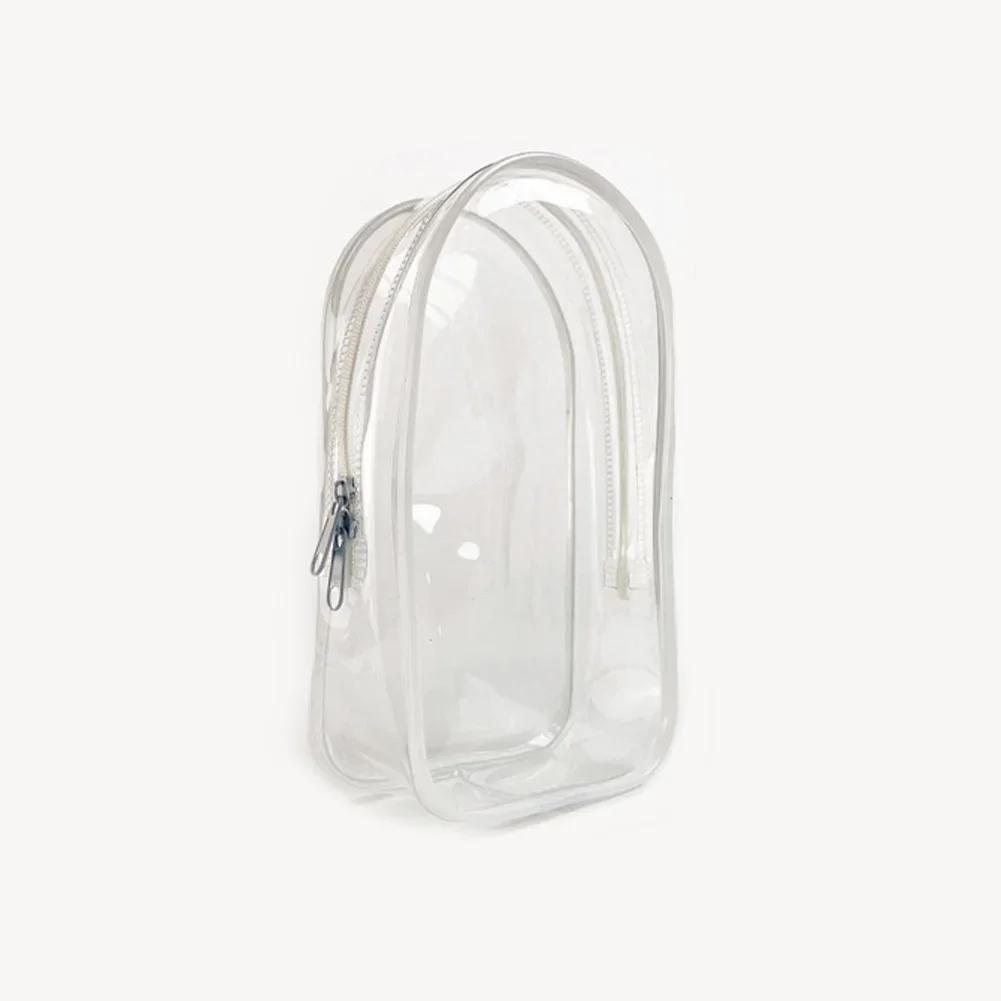 Colorful Transparent Protector Case Organizer Box for 17cm Labubu Plush Dolls Outdoor Display Bag With Keychain Doll Accessories