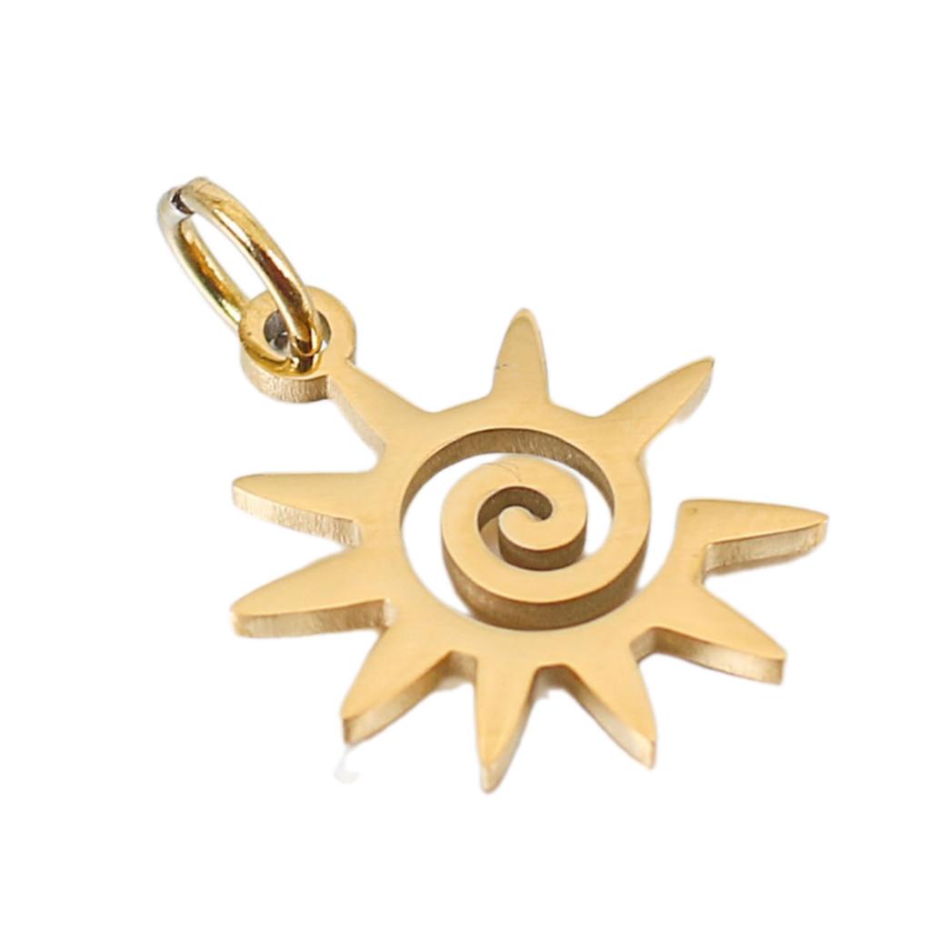 Stainless Steel Mini Sun Charm Pendant for Jewelry Making Findings DIY Bracelets Necklace Keychain Hanging Tags Decor