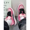 2025 New Pink Thick-soled Bread Single Shoes Women's Ins Korean Edition Niche Autumn Versatile Casual Leather Panel Shoes