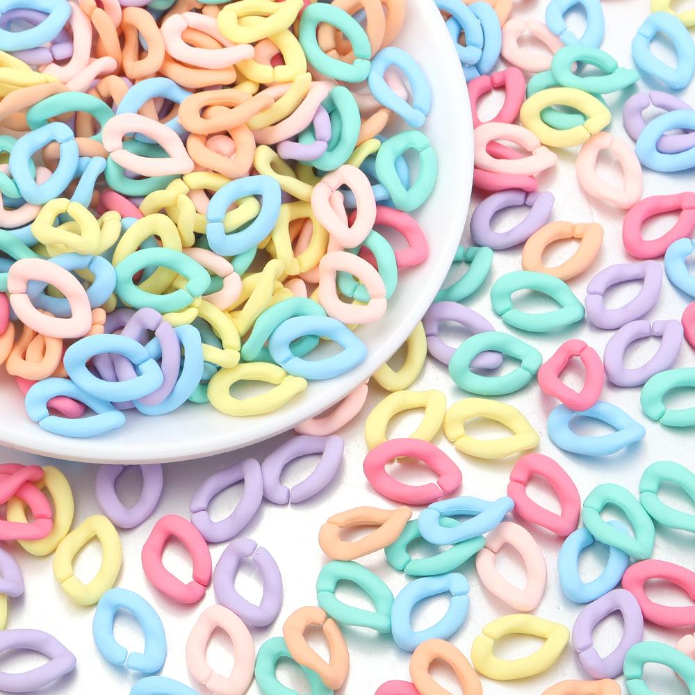 20pcs 17x11mm Acrylic Link Chain Candy Color Assembled Parts Loose Beads for DIY Jewelry Making Bracelets Necklace Accessories