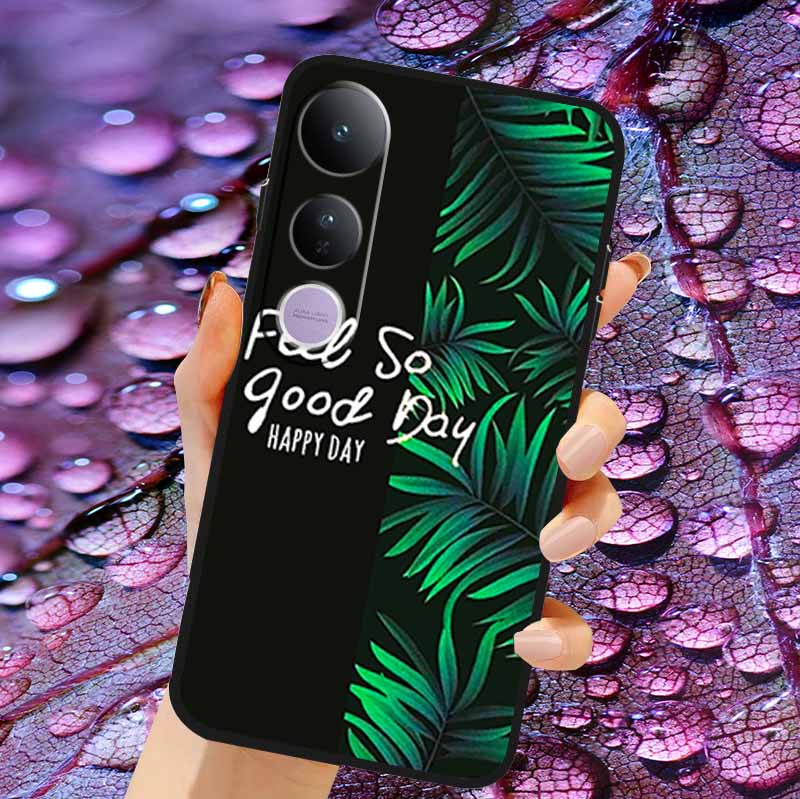 Case For Vivo V50 Lite Soft 3D Flower Relief Emboss Silicone Covers for Vivo V 50 Lite 4G 5G V50Lite Soft Capa Protective Casing