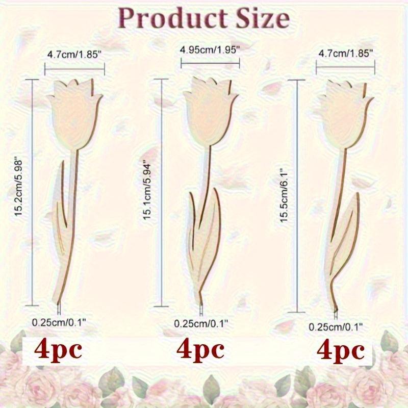 12pcs Wooden Rose Flower Shapes for DIY Crafts - Versatile Hanging Decorations forHalloween, Christmas