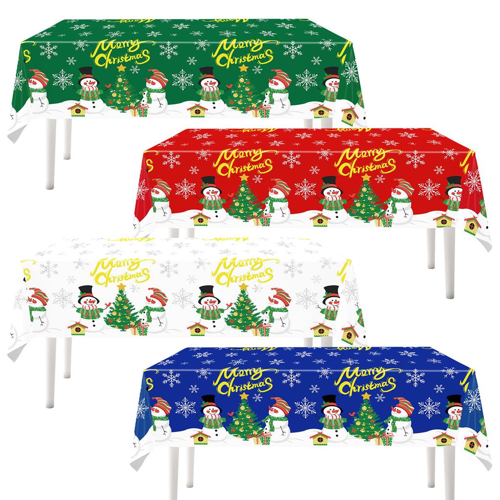 Merry Christmas Christmas Tablecloth Disposable Party Holiday Tablecloth Pe Tablecloth Party Decorations
