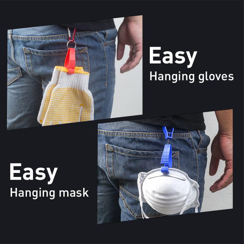 Multifunctional Fastener Hook Plastic Safety Work Gloves Clamp Belt Holder For Hanging Gloves Masks Towels And Sports Kettles