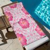 Pink flower pattern design polyester microfiber beach towel is highly absorbent, suitable for swimming and beach outings