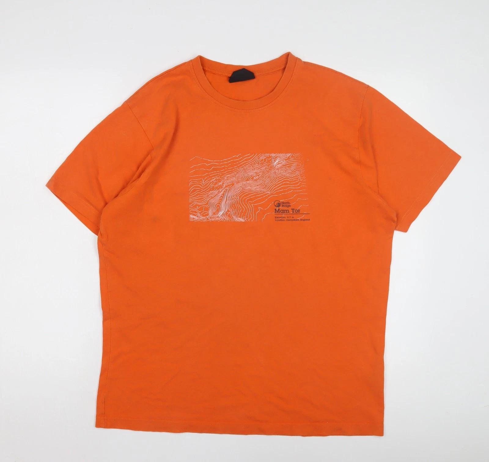 North Ridge Men s Orange Graphic Print T-Shirt, M 2XL