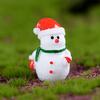4PCS Micro Landscape White Snowman Resin Christmas Crafts Decoration Small Miniature Ornaments