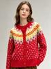 Women's Fair Isle Jacquard Wool Cardigan: Soft, Retro, Loose, Round Neck Knitwear for Autumn/Winter