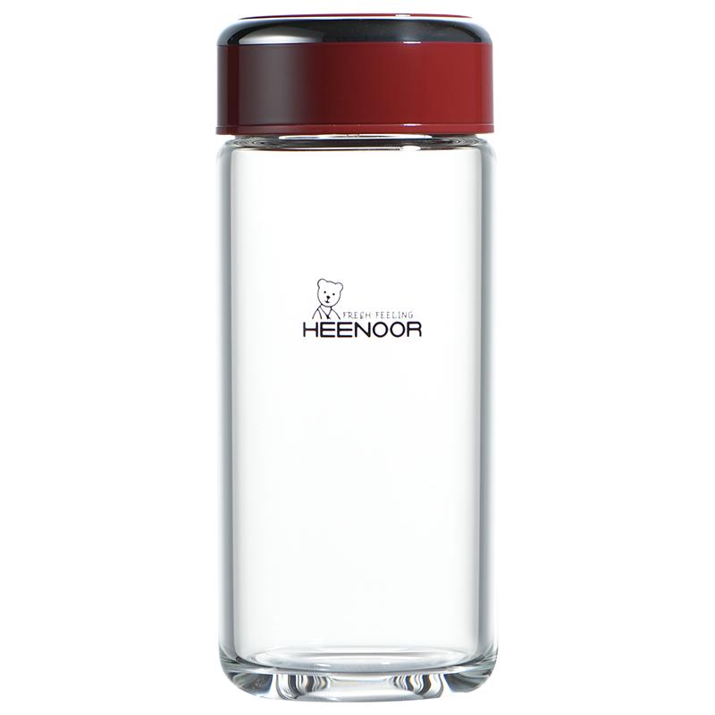 HEENOOR Single-Layer Glass Water Bottle with Lid