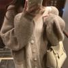 Gentle wind temperament soft waxy knitted cardigan top women's autumn and winter new loose lazy thin sweater jacket