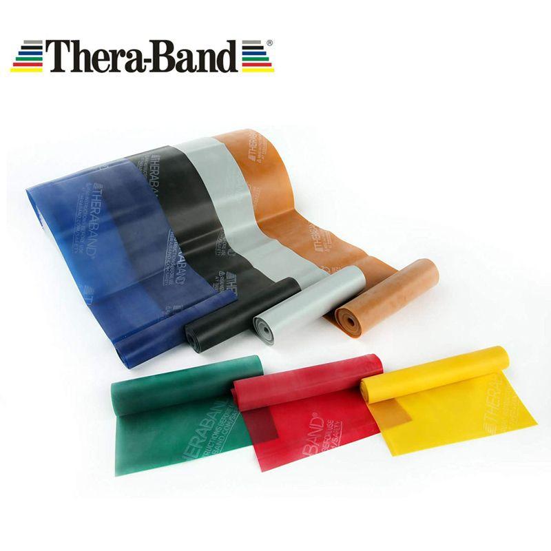 

American Cele TheraBand Latex Elastic Band Yoga Stretch Belt Rehabilitation Exercise Tension Band Resistance Band Latex elastic belt/1.5 m/Tan