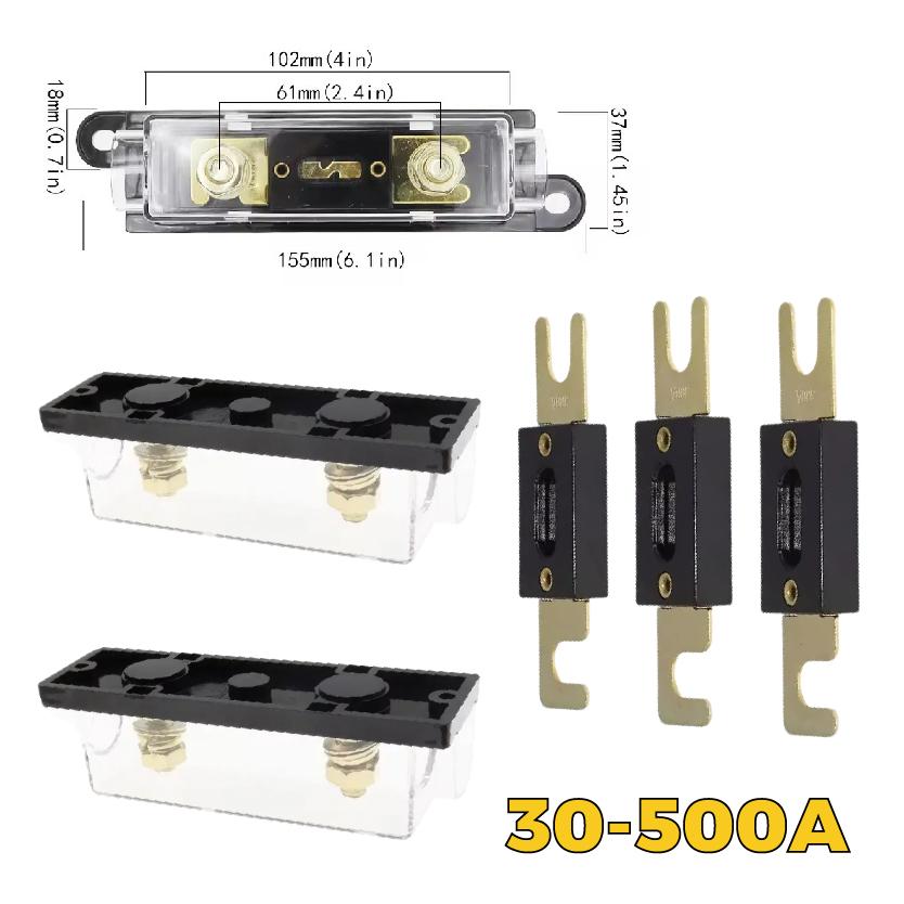 ANL Fuse Holder Bolt-on with Fuse 30A 40A 50A 100A 250A 300A 400A 500A Fuse Holders1