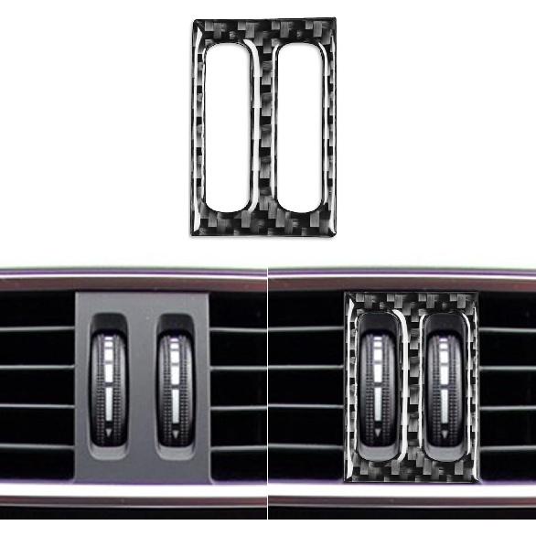 Real Carbon Fiber Car Climate Control CD Radio Panel Sticker Cover Trim Compatible with Mercedes-Benz C-Class W204 C250 C300 C350 C63 AMG 2012-2014