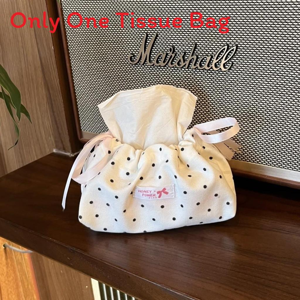 Style Floral Cloth Tissue Box Cover With Drawstring Organizer For Car And Home Decor
