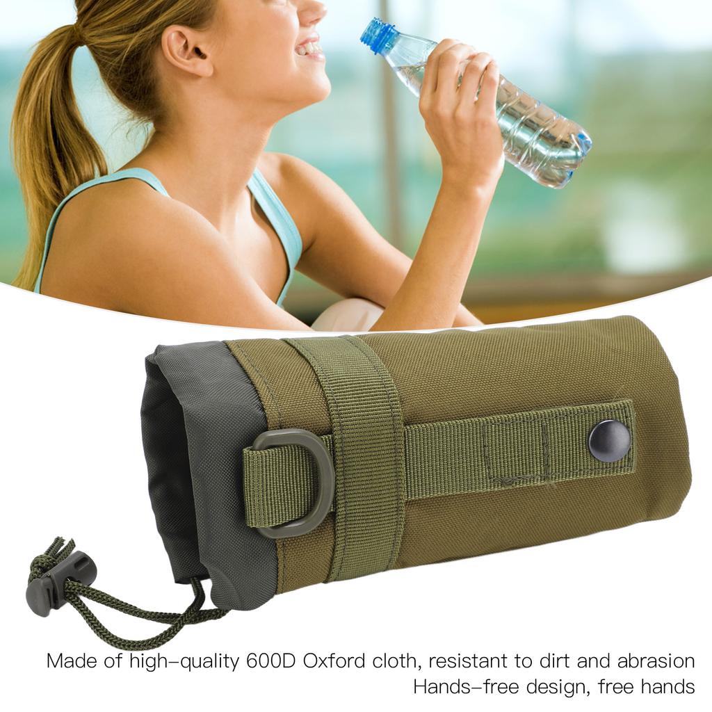 Water Bottle Pouch Hand Free Portable Cycling Water Bottle Bag for Outdoor ActivitiesGreen