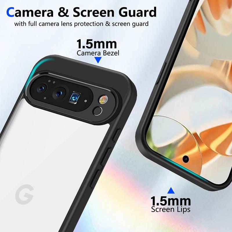 For Google Pixel 9A Transparent Silicone Case For Google Pixel 10 Pixel10 Pro XL PC Back TPU Bumper Shockproof Clear Phone Cover