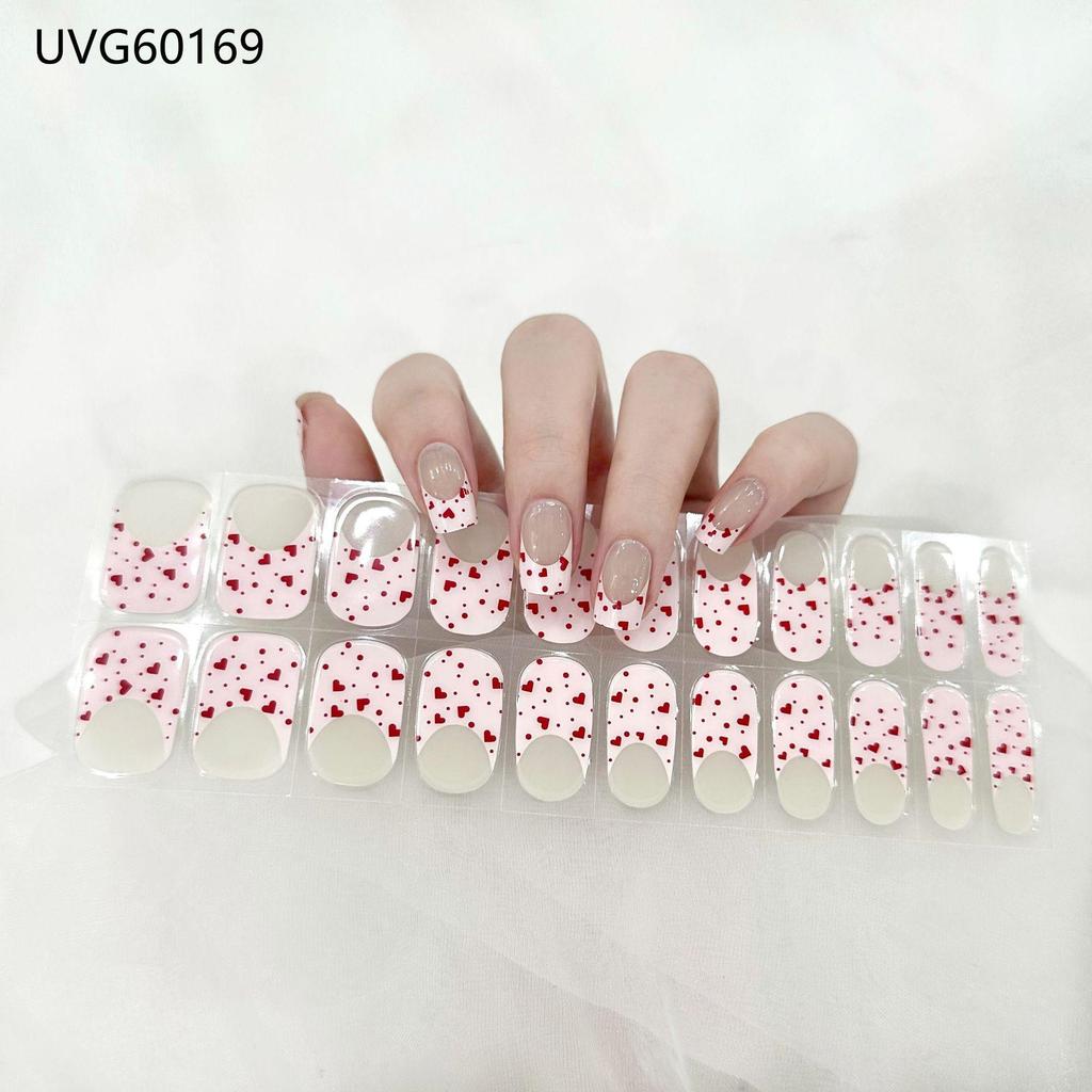 Transparent Nude UV Gel Nail Art Stickers: Semi-Cured, Semi-Baked Manicure Sheets