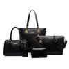 Sechsteiliges Set von Handtaschen, Umhängetaschen und Crossbody-Taschen mit geprägtem Rautenmuster