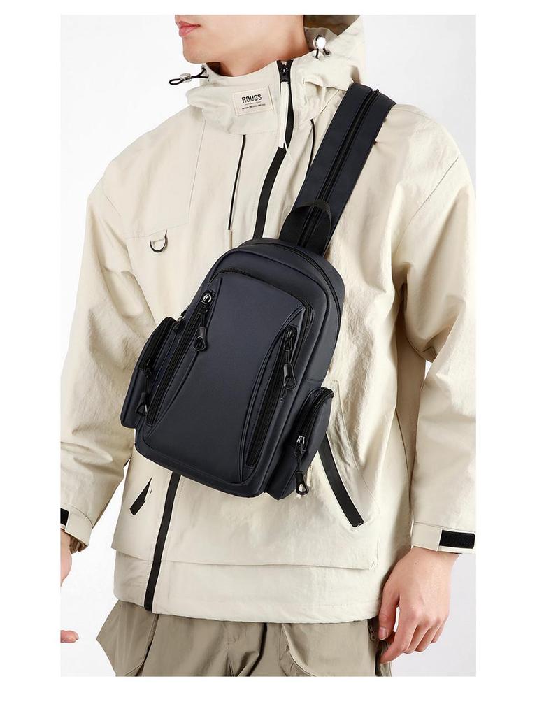 New Men's High-End Urban Minimalist Shoulder and Chest Bag