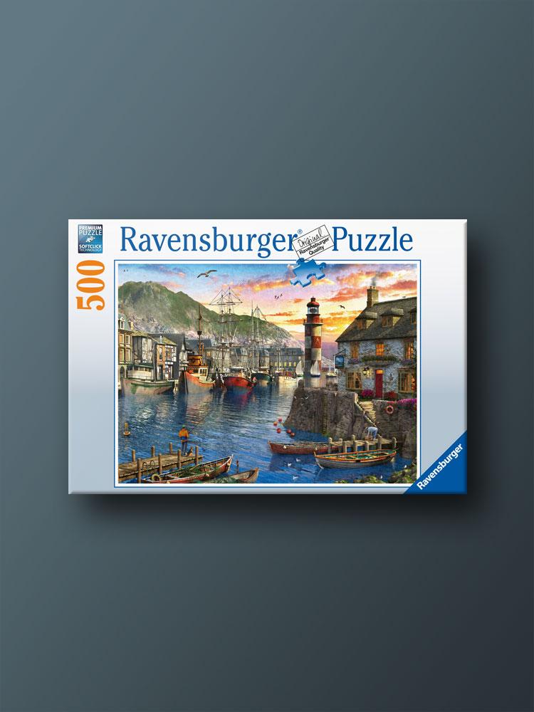 Morning at the Harbor 500 Piece Ravensburger Jigsaw Puzzle