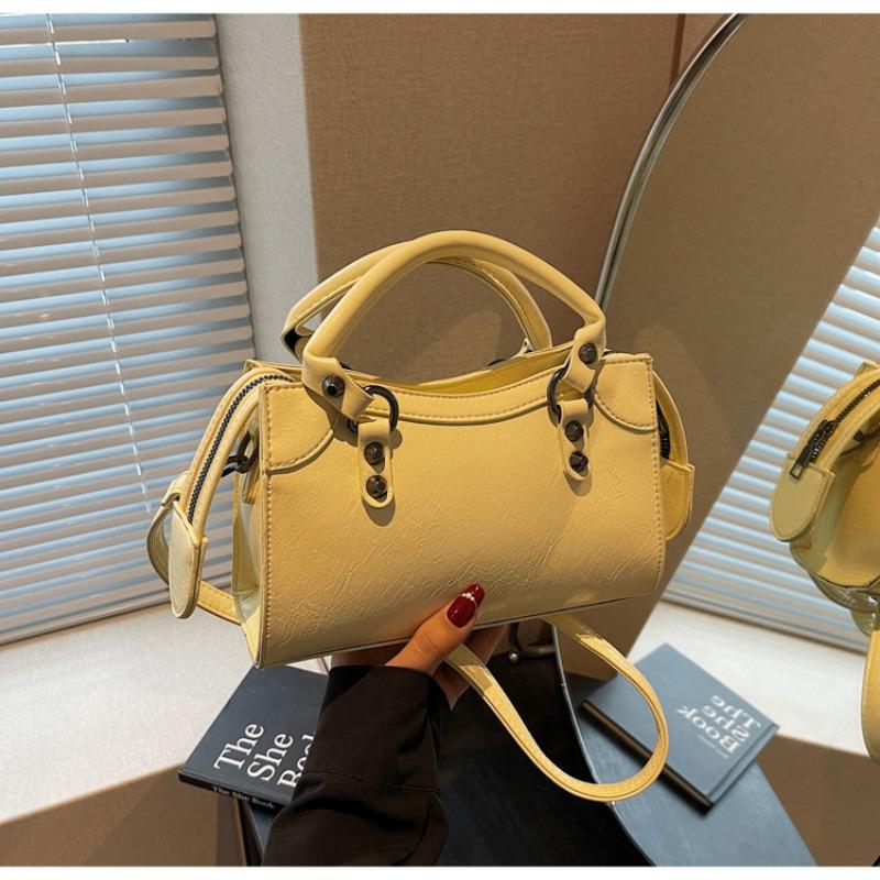 

Весенняя мода портативная трендовая крутая сумка женская новая простая маленькая квадратная сумка нишевая текстура на плечо сумка-мессенджер жёлтый