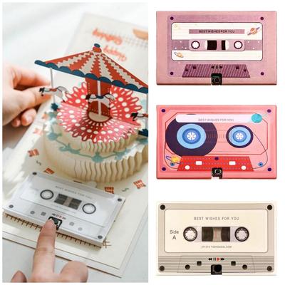 60 Seconds Recordable Greeting Card Personalized DIY Cassette Tape Greeting Cards Music or Sound Voice Message