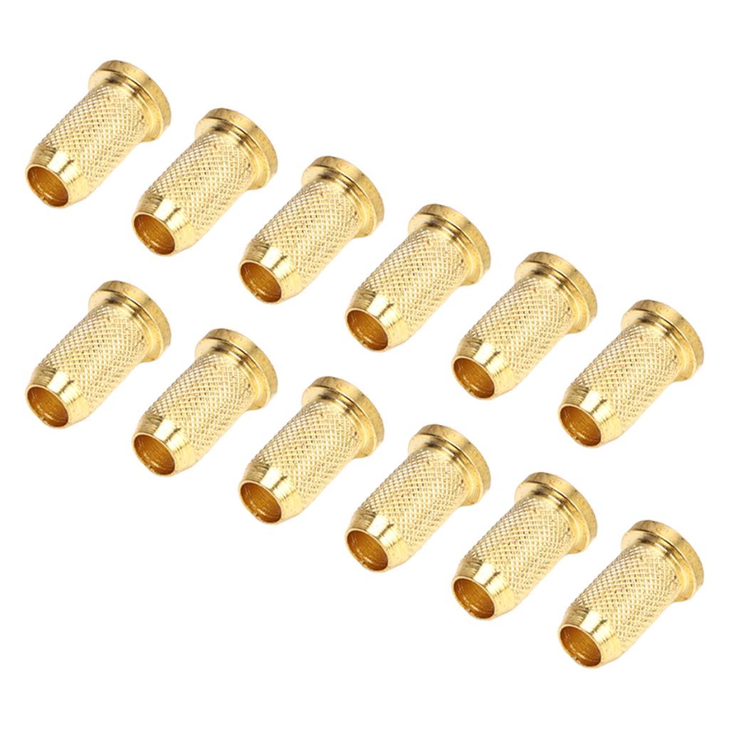 12PCS Guitar Bridge Body Through Ferrules Replacement Metal Electric Guitar String Bushings Gold