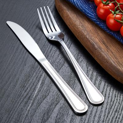 Doppeldraht Edelstahl Geschirr, Messer und Gabel Löffel, Steakmesser und Gabel, westliches Geschirr, Löffel, Vierer Hauptteile Set, Löffel
