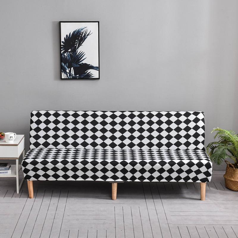 Stretch Futon Cover Armless Sofa Covers Sofa Bed Covers Couch Cover Sofa Slipcover Furniture Protector With Elastic Bottom 1Pc