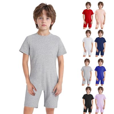 Special Needs Adaptive Clothing for Children Girls Boys Anti-Strip Romper Short Sleeve Zip Back Jumpsuit