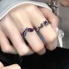 Temperament Bow Zircon Love Open Ring Personality Sweet And Cool White Stacked Wearing Niche Index Finger Ring