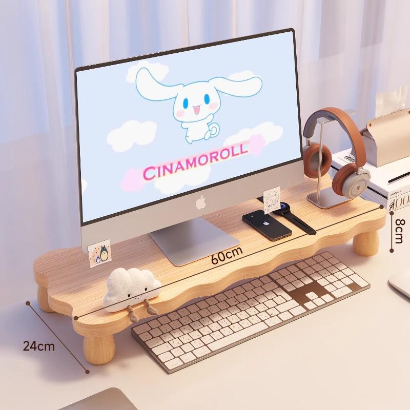 Curved Edge Desktop Monitor Stand and Storage Shelf