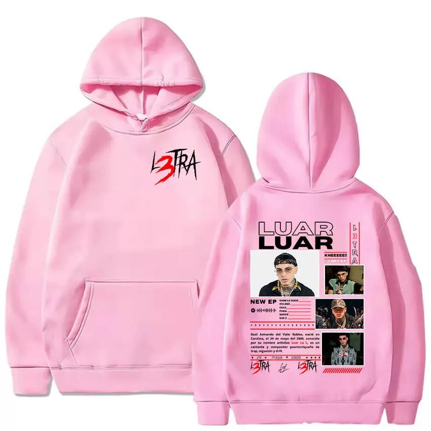 Rapper Luar La L L3TRA Tour Merch 2025 Album hoody Men fashion Fleece pullover Sweatshirt Unisex Hip Hop gothic hoody streetwear
