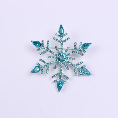 Alloy Rhinestone Snowflake Brooch