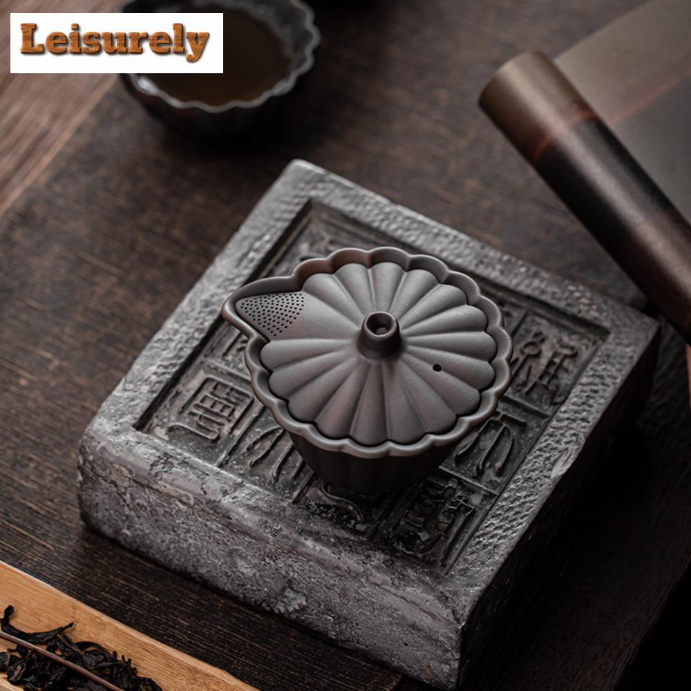 150 ml Qingxi Lila Keramik Blütenblätter Gaiwan Japanische Handgreifende Teeterrine Teebereiter Deckelschale Chinesisches Teeset Sammlung Geschenk