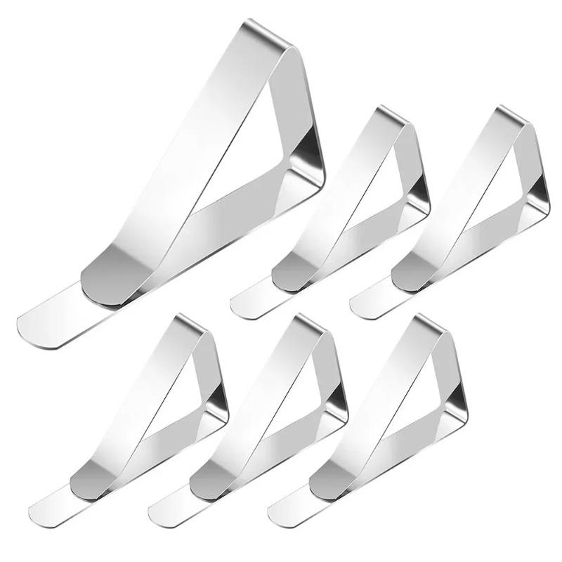 12Pcs Tablecloth Clips-Picnic Table Cloth Clips-Stainless Steel Table Cloth Cover Clamps-Table Clips for Weddings Party