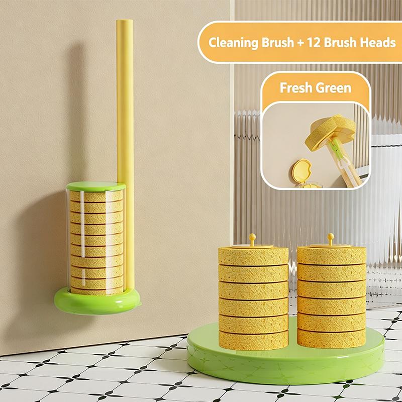 Disposable Toilet Brush Kit with Removable Heads for Bathroom Germ-Free and Efficient Strain-Free Cleaning
